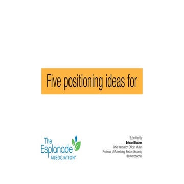 Five Brand Position Ideas For The Esplanade Association