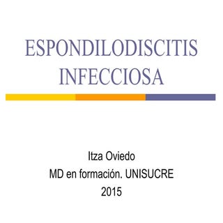 Espondilodiscitis infecciosa