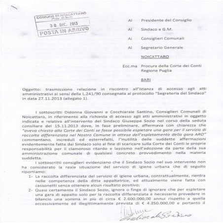 Esposto alla corte dei conti