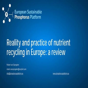 Reality and practice of nutrient recycling in Europe: a review