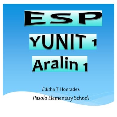 Esp q1 aralin 1 lakas ng loob ko, galing sa pamilya ko   editha t.honradez