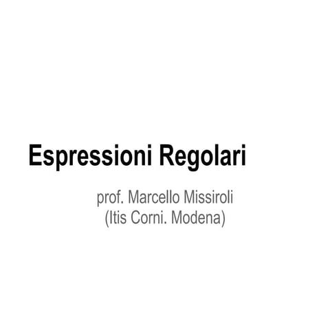 Espressioni regolari
