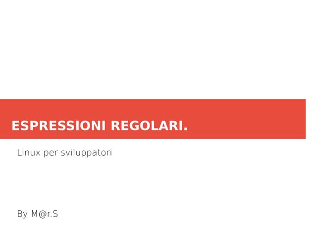 Espressioni regolari da 0 a esperti