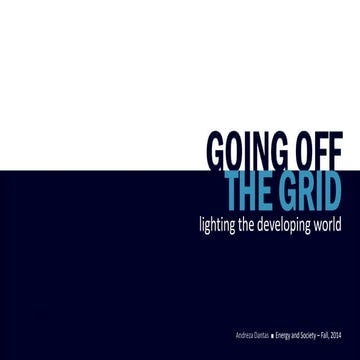 Going Off the Grid: Lighting the Developing World