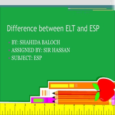 difference between ESP and ELT