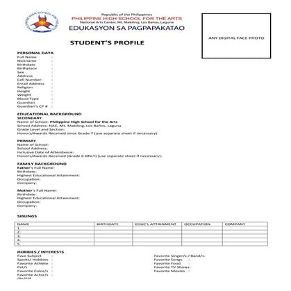 Esp students bio and profile | DOC