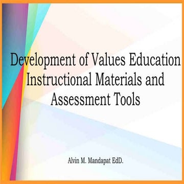 ESP Talk for Training Dev. of Val. Educ. Instructional Materials and ...