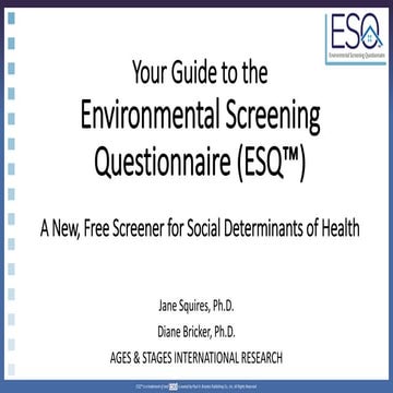 Environmental Screening Questionnaire (ESQ) 