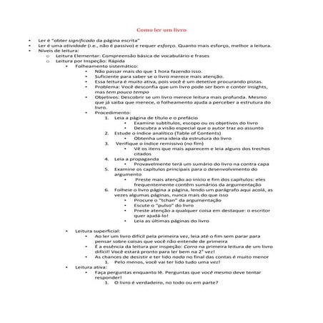 Esquema: como fazer uma leitura