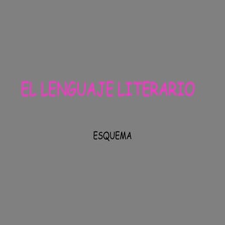 Esquema Lenguaje Literario