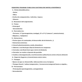 Esquema trabajo lectura historia