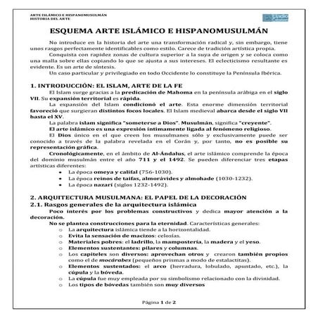 Esquema arte hispanomusulmán