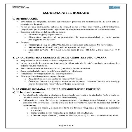 Esquema Arte Romano