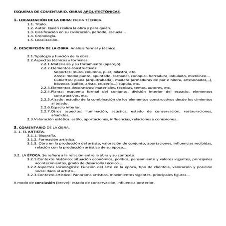 Esquema de comentario 2013 14
