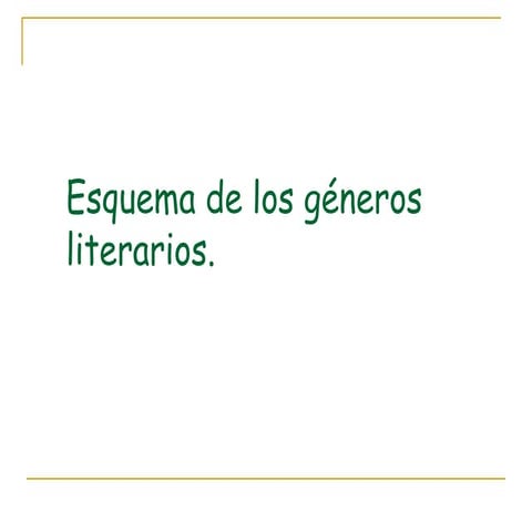 Esquema de los géneros literarios.