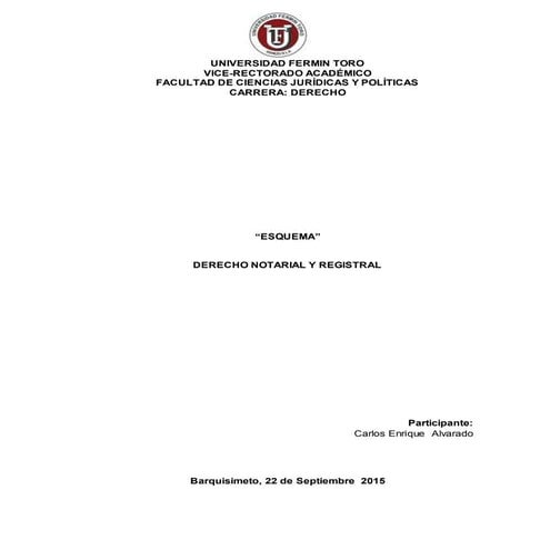 Esquema derecho notarial y registral