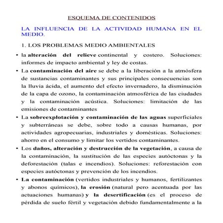 Esquema geo contenidos riesgos mediomabientales