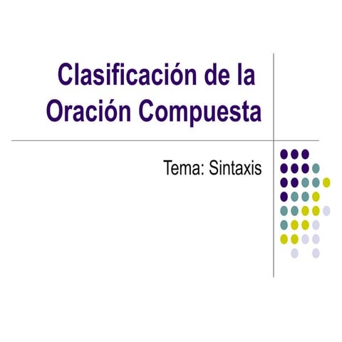 Clasificación de la Oración Compuesta