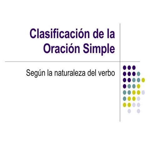 Clasificación de la Oración Simple
