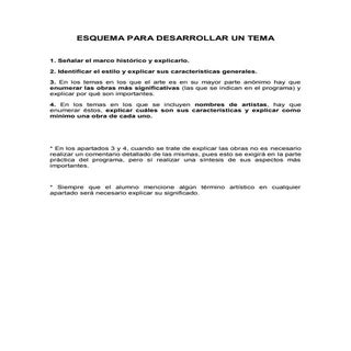 Esquema para desarrollar un tema pau