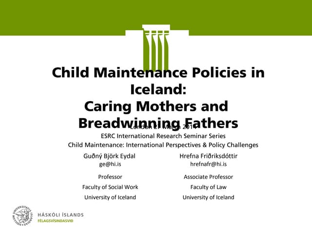 Child Maintenance in Iceland