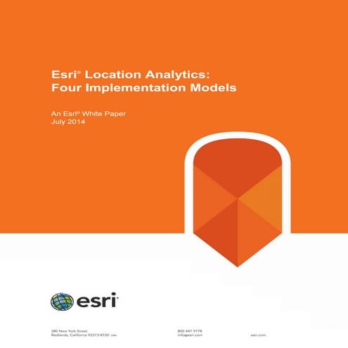 Esri Location Analytics: Four Implementation Models
