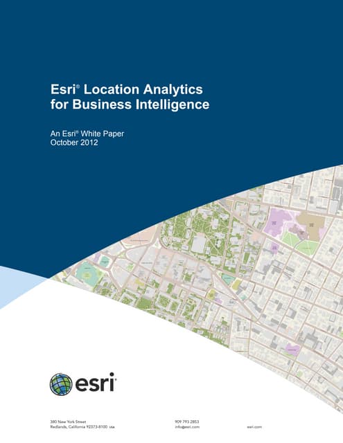 Esri Location Analytics for Business Intelligence