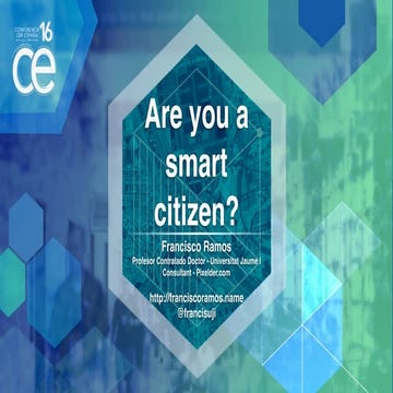 Esri Spain Conference 2016 - Are you a Smart Citizen? Try Smart Beetles