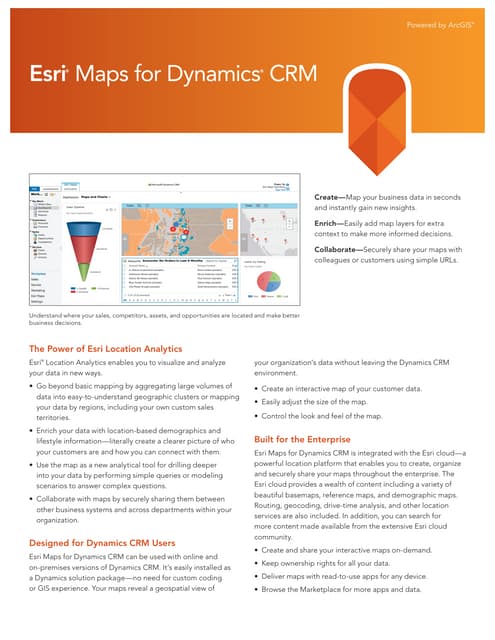 Esri Maps for Dynamics CRM