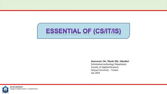 ESSENTIAL of (CS/IT/IS) class 03-04 (NUMERIC SYSTEMS)