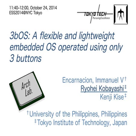 3bOS: A flexible and lightweight embedded OS operated using only 3 buttons