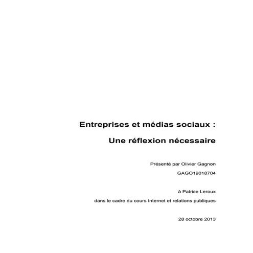 Essai gagnon olivier