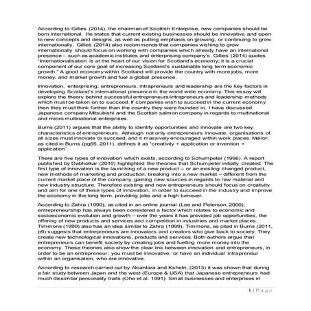 ENTREPRENEURSHIP ESSAY