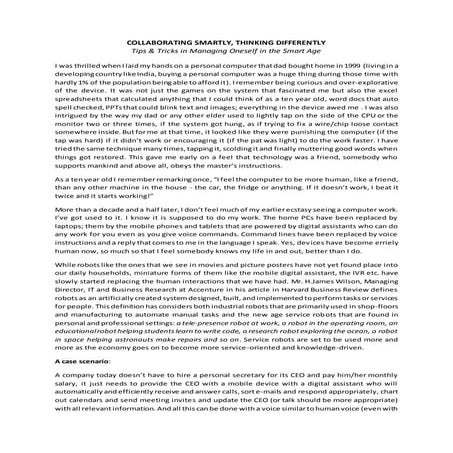 MANAGING ONESELF IN THE DIGITAL WORLD