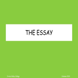 The Essay: Introductions