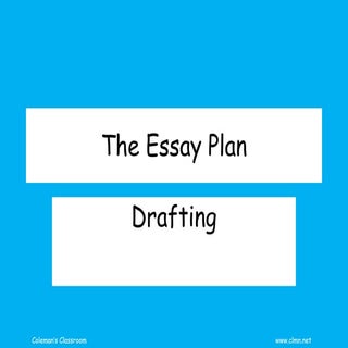The Essay - A Plan for Starting