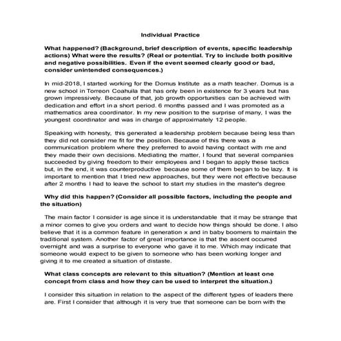 Individual Practice, Rogelio Gomez Vargas