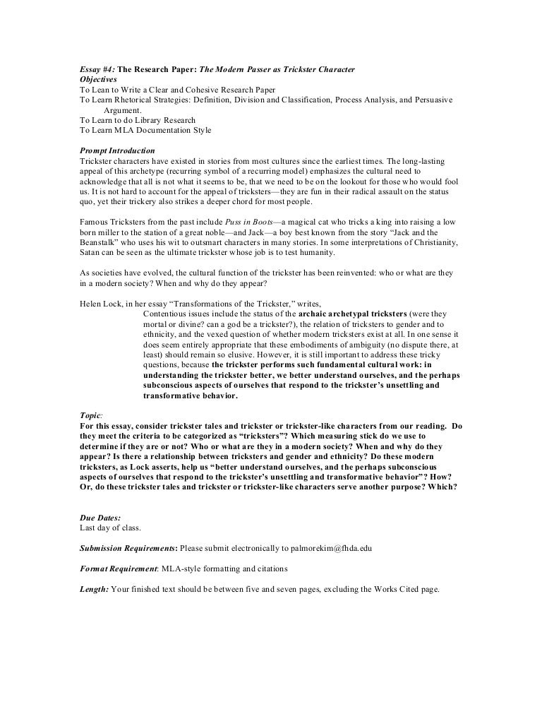 Essay 4 1b trickster