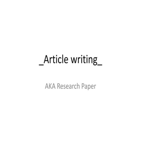 Article writing