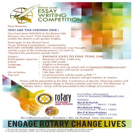Essay Rotary Mysore Midtown | PDF