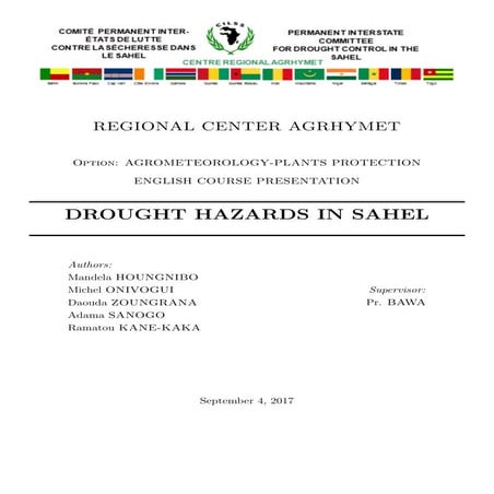 DROUGHT IN SAHEL MANDELA HOUNGNIBO AGRHYMET