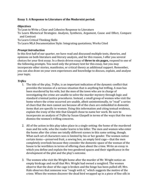 Trifles essay