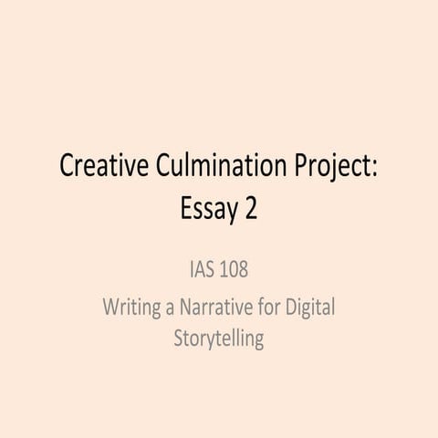 Essay 2 Narrative Essay