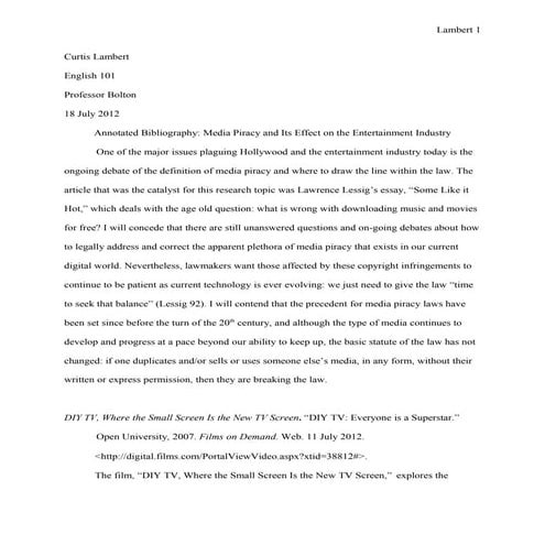 Essay 3 annotated bibliography  final copy 18 july 2012