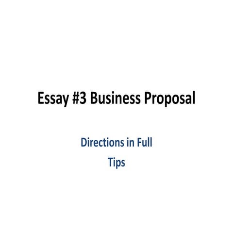 Essay 3 overview