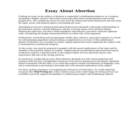 Essay About Abortion