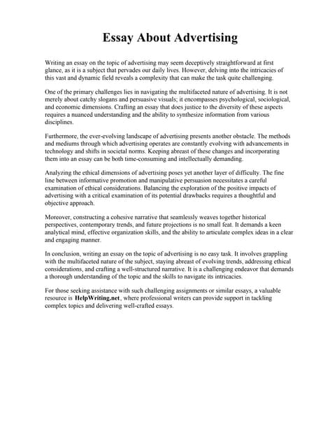 Essay On Marketing.pdf | Marketing and Advertising | Business