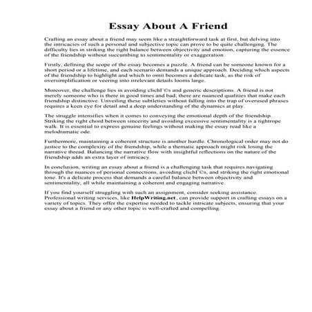 Essay About A Friend