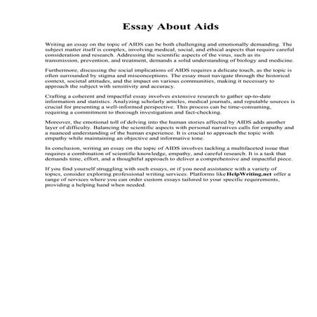 Essay About Aids | PDF