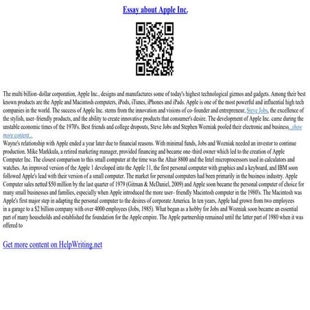 Essay About Apple Inc.